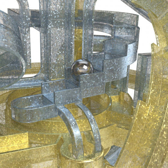 doolhofspel 3D Perplexus junior 25 cm goud/transparant