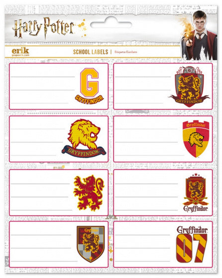 etiketten Gryffindor 4 x 8 cm papier wit 16 stuks