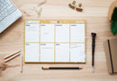 weekplanner Dobby A4 papier okergeel 54 vellen