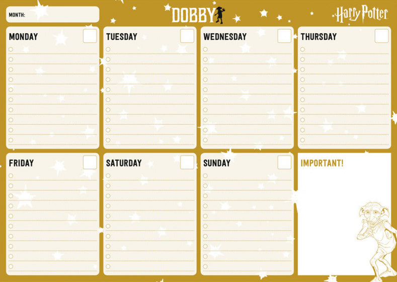 weekplanner Dobby A4 papier okergeel 54 vellen