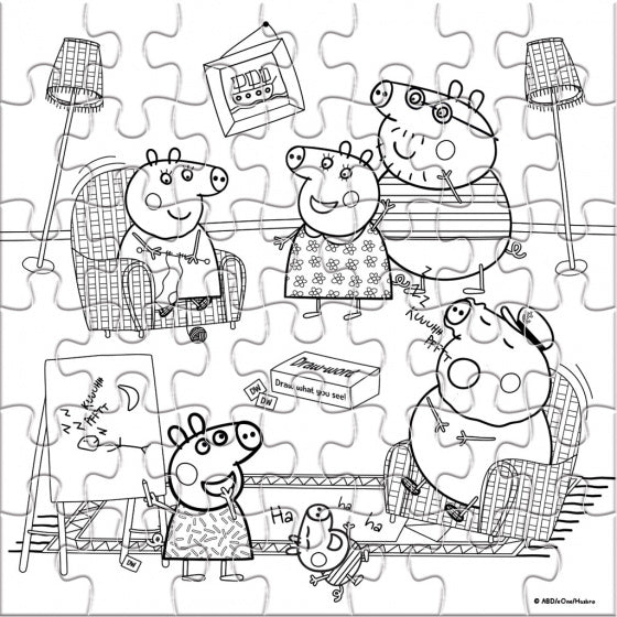 kleurpuzzel Peppa Pig junior 42 cm karton blauw 42 stuks