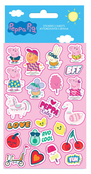 stickervellen Peppa Pig 12 x 8 cm roze/blauw 5 stuks