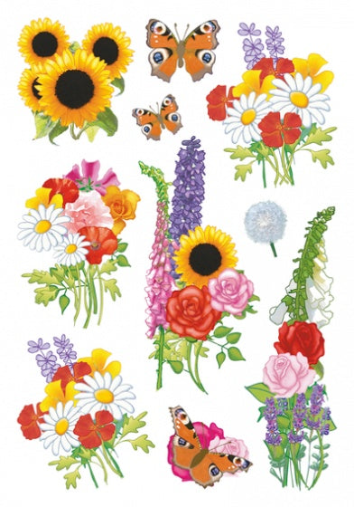 etiketten 10 stuks 16 x 9 cm bloemen & vlinders