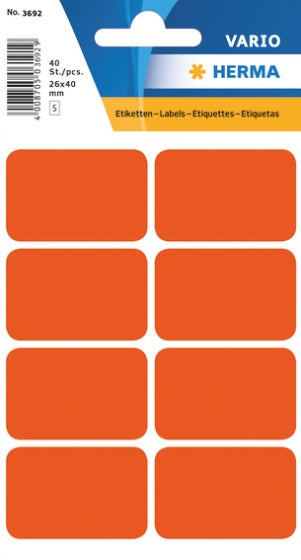 etiketten 40 stuks 26 x 40 mm rood