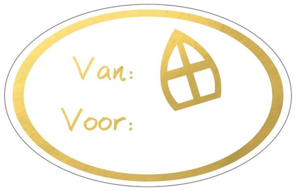 etiketten goud ''Van: Sint, voor: '' 1000 stuks