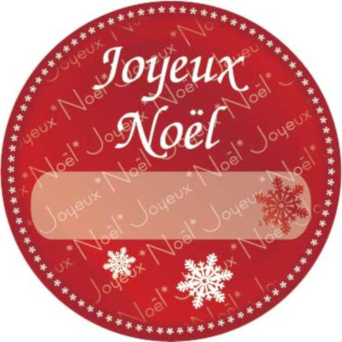 etiketten ''Joyeux Noël'' 1000 stuks rood