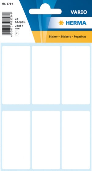 etiketten vierkant 42 stuks 26 x 54 mm wit