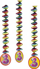 feestlinten ''3'' 75 cm 3 stuks