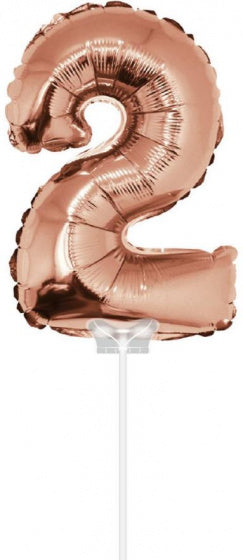 folieballon cijfer 2 40 cm rosé goud
