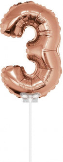 folieballon cijfer 3 40 cm rosé goud