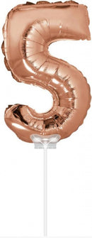 folieballon cijfer 5 40 cm rosé goud