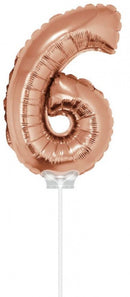 folieballon cijfer 6 40 cm rosé goud