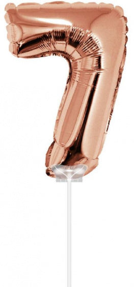 folieballon cijfer 7 40 cm rosé goud