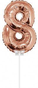 folieballon cijfer 8 40 cm rosé goud