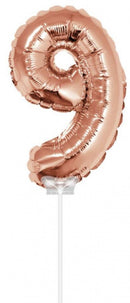 folieballon cijfer 9 40 cm rosé goud
