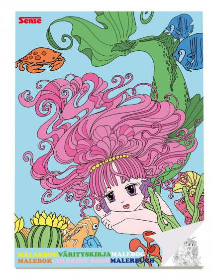 Kleurboek Zeemeermin papier blauw