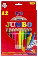 kleurpotloden met puntenslijper Jumbo 12 stuks