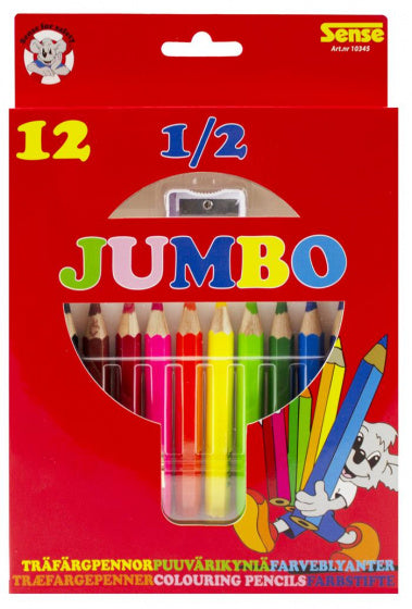 kleurpotloden met puntenslijper Jumbo 12 stuks