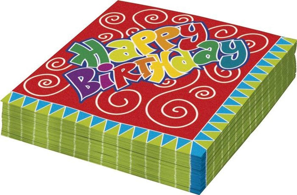 Servetten Happy Birthday, 20st.