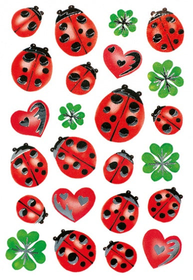 stickers lieveheersbeestjes 48 stuks rood/groen