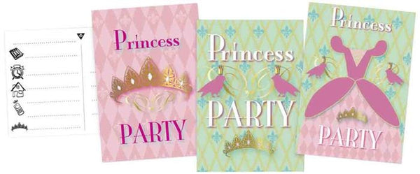 Uitnodigingen Princess Party, 6st.