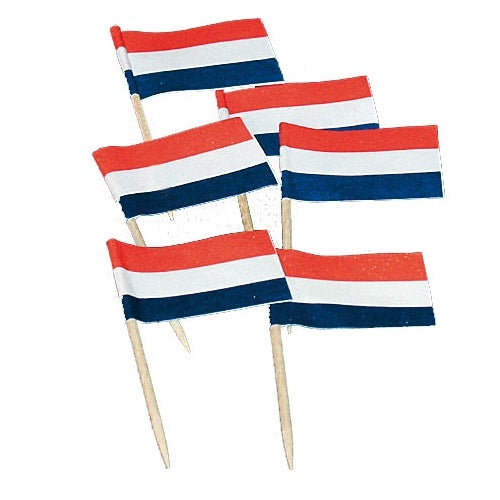 Vlagprikker rd/wt/bl 5 pak à 50 stuks