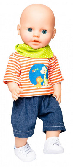 babypoppenkleding junior 35-45 cm oranje 3-delig
