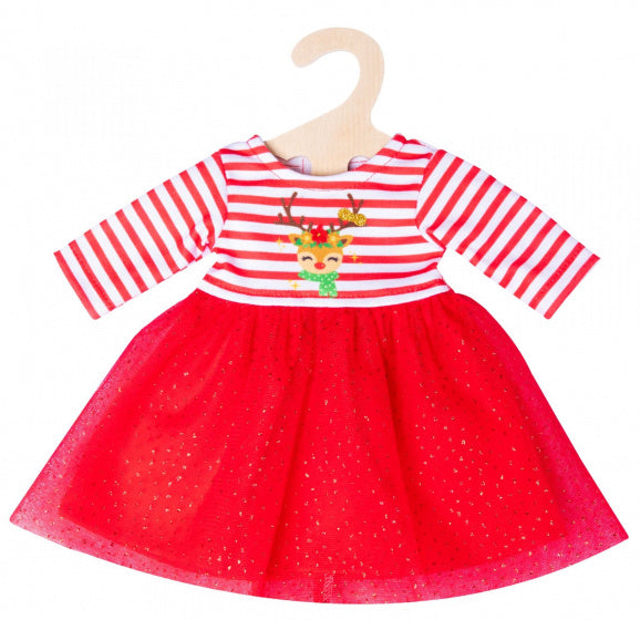 babypoppenkleding kerstjurk 35-45 cm rood 2-delig