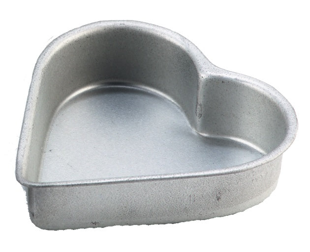 hartvormige bakvorm zilvergrijs 9,5 cm