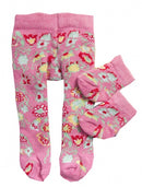 maillot en sokjes met bloem voor een pop van 28-35 cm