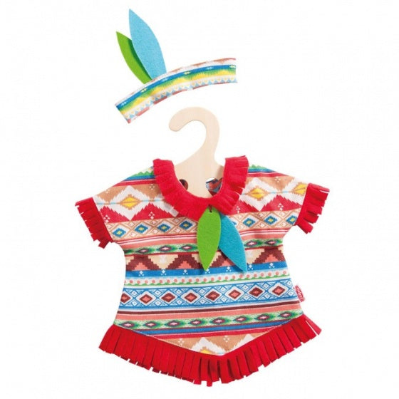 Poppen Indianenset Blauwe Veren, 38-45 cm