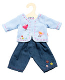 poppenkleding jeans met blauw vestje 35-45 cm