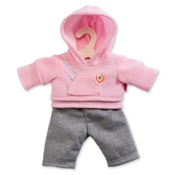 poppenkleding joggingpak roze 28-33 cm