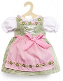 poppenkleding jurk groen oktoberfeest 35-45 cm
