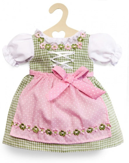 poppenkleding jurk groen oktoberfeest 35-45 cm