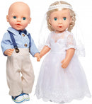 poppenkleding trouwpak met vlinderdas 35-45 cm 3-delig