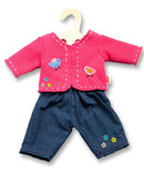 poppenkleren jeans met vestje roze 28-35 cm