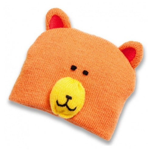 poppenmuts beer oranje voor een pop van 35-45 cm