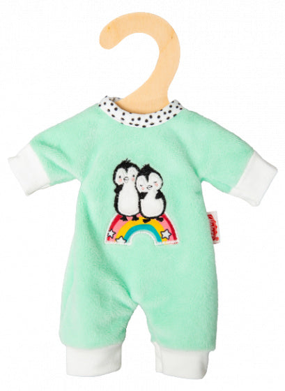 poppenonesie Penguïn Dots 20-25 cm pluche mintgroen