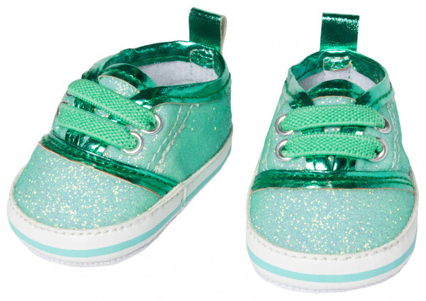 Poppenschoenen Glitter Sneakers  Mint, 38-45 cm