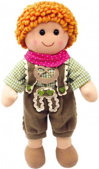 knuffelpop Seppi meisjes 32 cm textiel oranje/ bruin