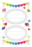 decoratie etiketten 16 x 9 cm papier 6-delig