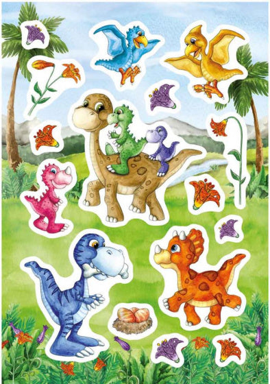 stickers Dino Baby's junior 12 x 8,4 cm folie 16 stuks