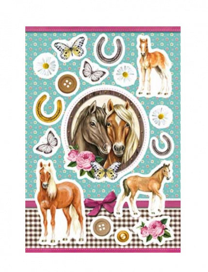 stickers Horses in Love meisjes 12 x 8,4 cm folie 17 stuks