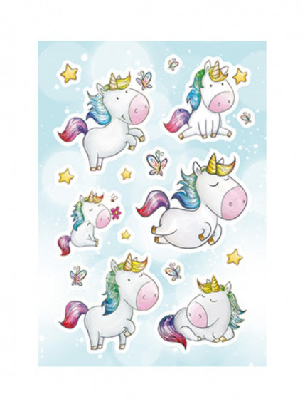 stickers Magic Unicorn meisjes 12 x 8,4 cm folie 16 stuks