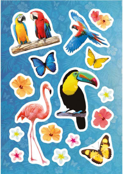 stickers Paradijs junior 12 x 8,4 cm folie 16 stuks