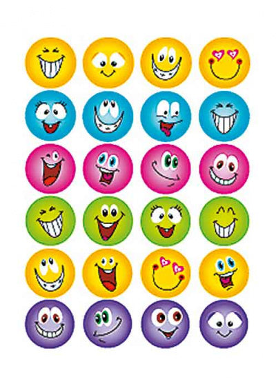 stickers Glitter Smileys junior 12 x 8,4 cm folie 24 stuks