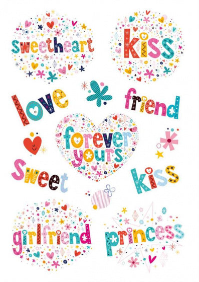 stickervel Magic Greetings 16 cm glitter folie 13-delig