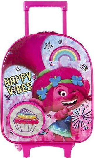 koffer Trolls meisjes 21 liter PVC roze
