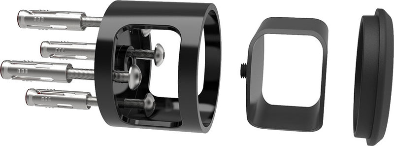 muuranker Ankr 10 x 8,5 cm staal/rubber lichtgrijs/zwart